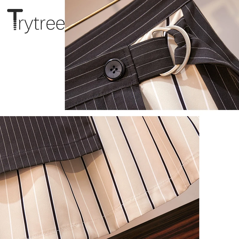 Trytree летний осенний Женский комплект из двух предметов Повседневный Топ с v