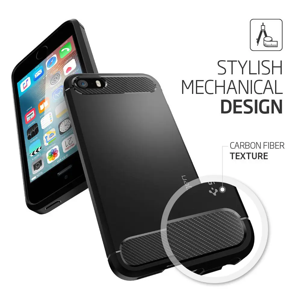 100% Оригинальные SPIGEN прочный защитный чехол подставка для iPhone 5S / SE 5|case for iphone|armor