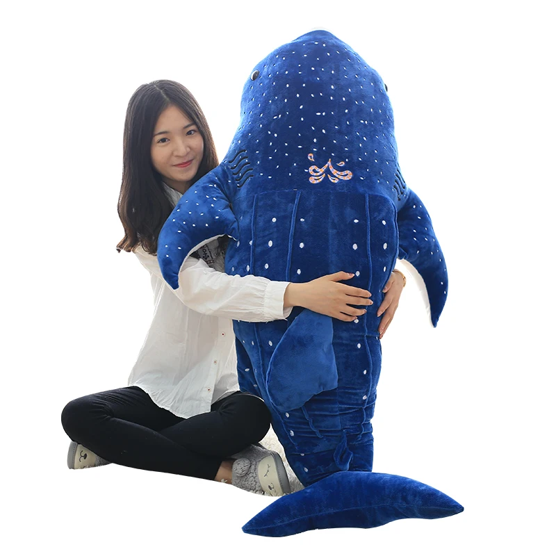 

50/75/100cm New Style Blue Shark Plush Toys Big Fish Cloth doll Whale stuffed plush animals doll Children Birthday Gift