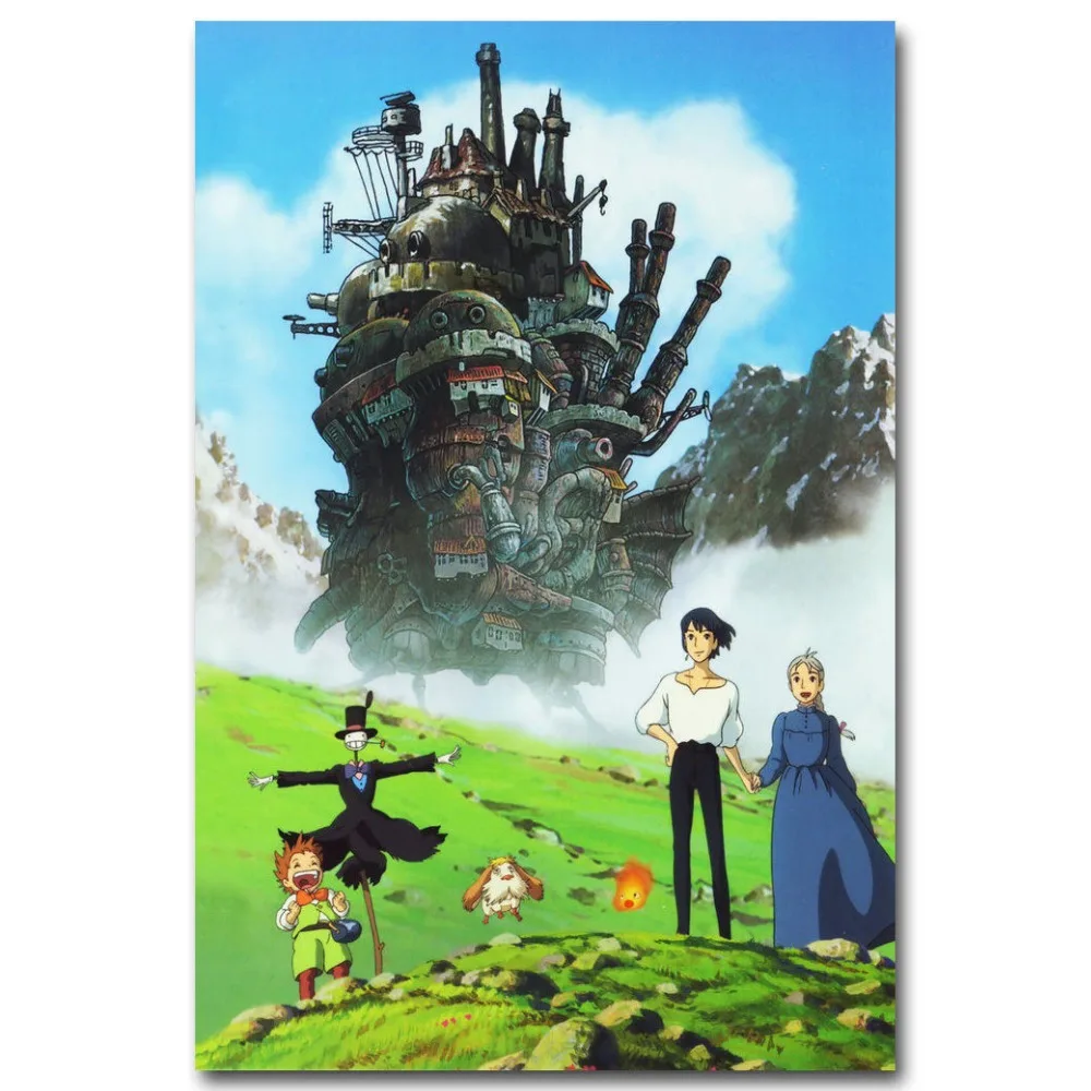 Howls движущийся замок мультфильм аниме шелк художественный плакат Наклейка на