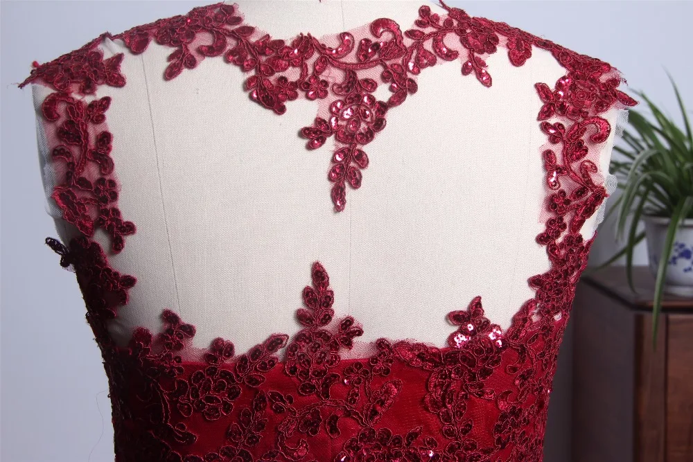 Vestido de festa 2018 модный тренд винно красные вечерние платья Длинные иллюзионные