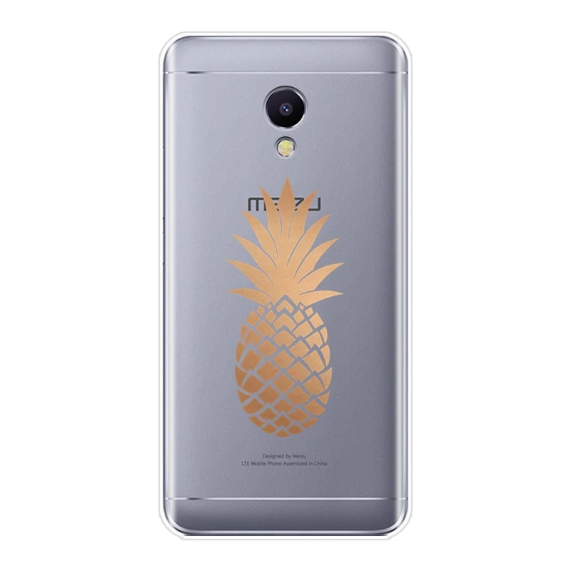 Задняя крышка из ТПУ для Meizu M2 M3 M5 M6 Note милый силиконовый мягкий чехол с ананасами