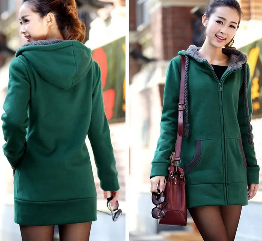 Женская Толстая флисовая кофта толстовка с капюшоном толстый свитшот на осень и