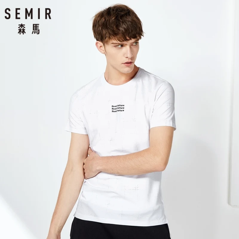 Мужская футболка с коротким рукавом SEMIR Корейская Повседневная круглым вырезом и