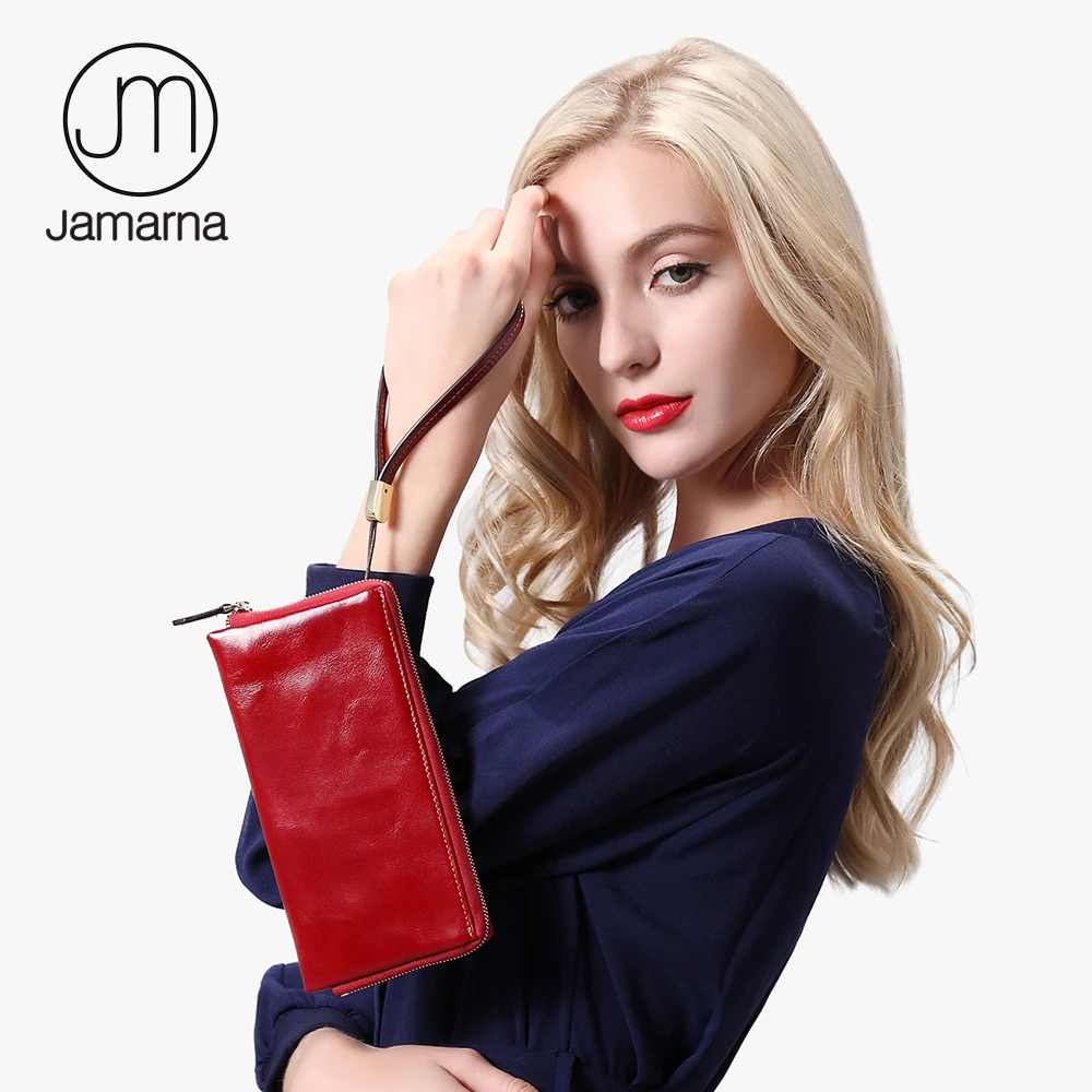 Jamarna 2017 Для женщин кошелек Пояса из натуральной кожи Длинный женский Браслет