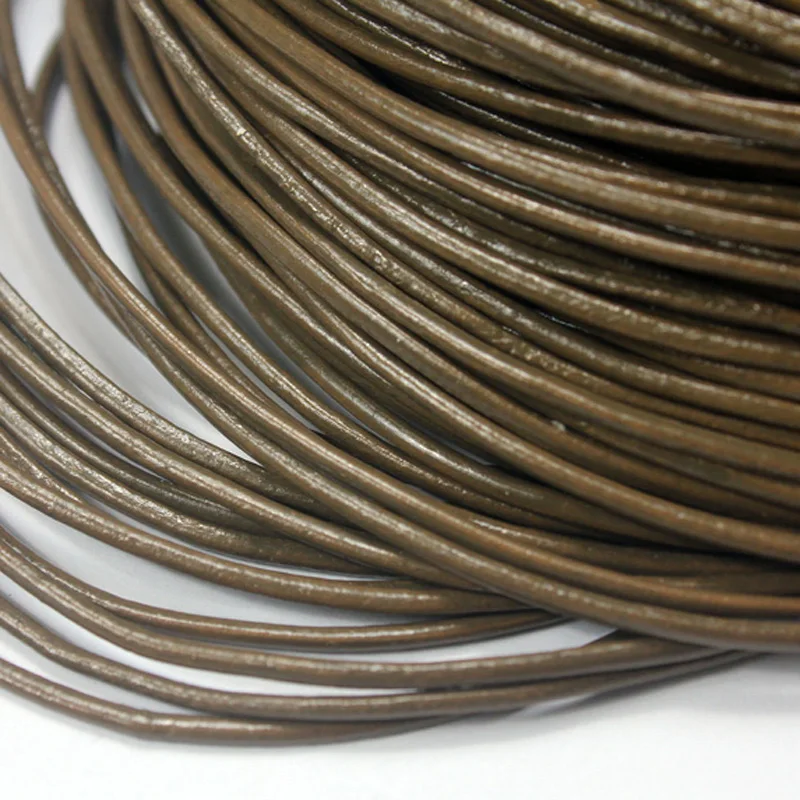 

AaaZee 5 Yards 2mm Round Genuine Cow Hide Ash Real Leather Strands Cord for DIY Bracelet Jewelry Making