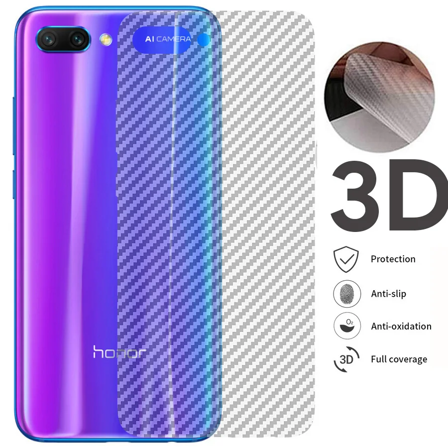 5Pcs/lot 3D Carbon Fiber Back Screen Protector Film For Huawei Honor View 20 10 Lite Full Glass P Smart 2019 POT-LX1 | Мобильные