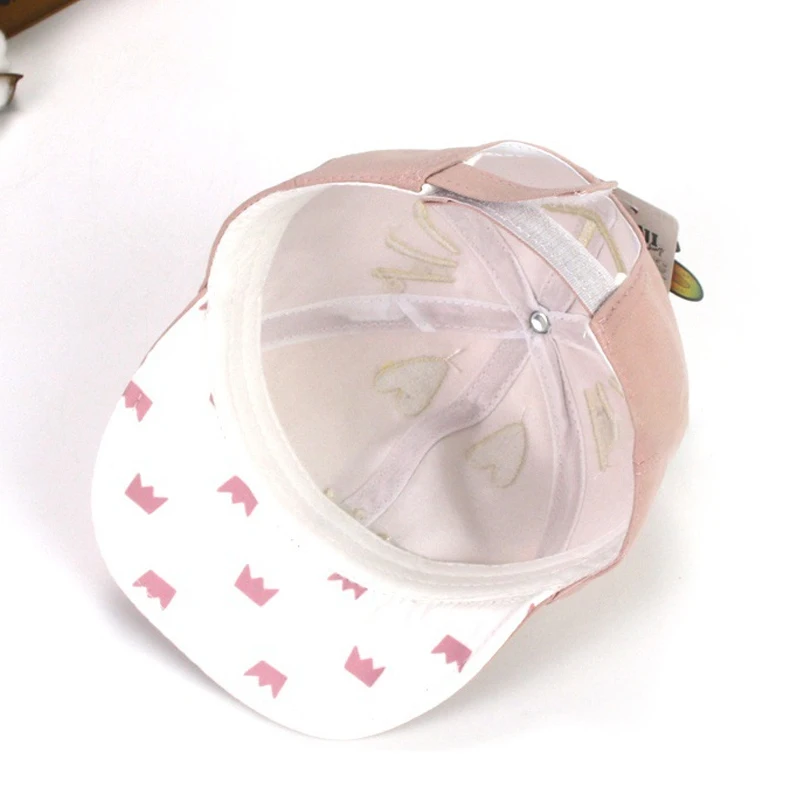 Cute Heart Crown Embroidery Baby Girl Hats Cotton Accessories Newborn Toddler Baseball Cap Summer New For Babies | Детская одежда и