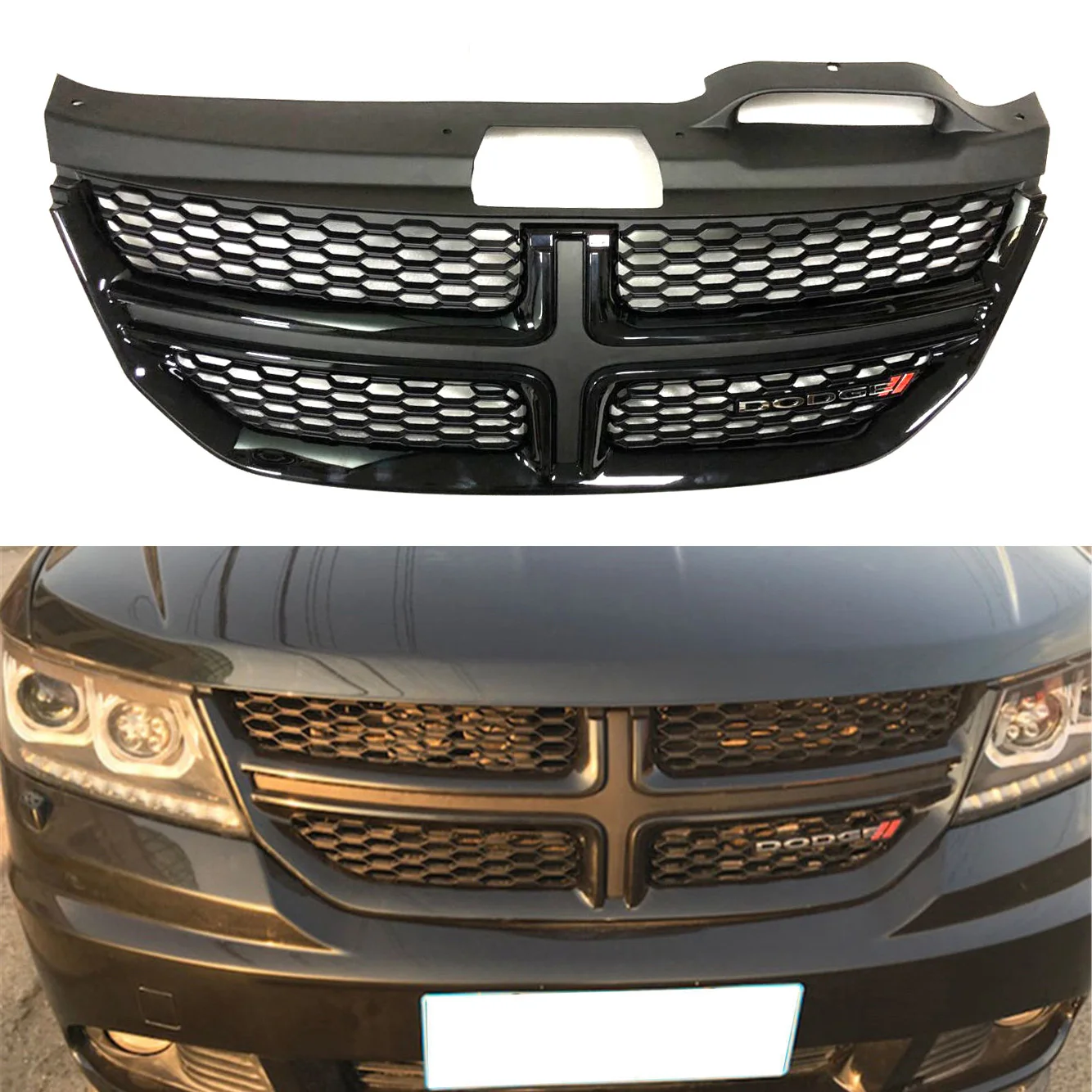Бампер радиатор верхняя решетка для Dodge Journey 2013-2016 14 15 черный Передний гриль |