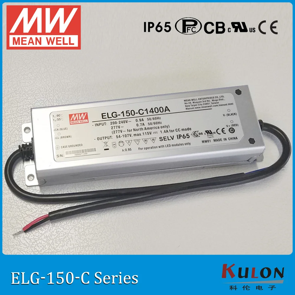 

Original Mean well ELG-150-C700A LED driver 350~700mA 107~214V 150W PFC IP65 current adjustable Meanwell power supply ELG-150-C