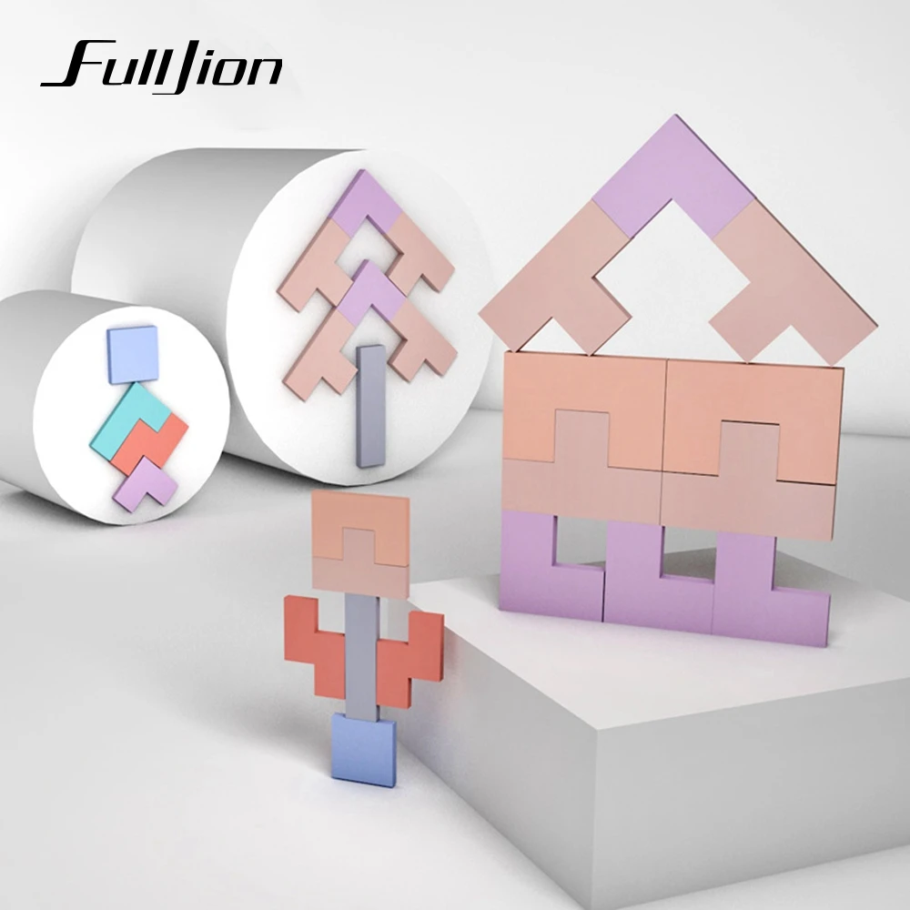 Fulljion Монтессори 3 в 1 математические игрушки 3D головоломка деревянные для детей