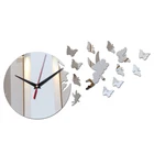Новая распродажа diy настенные наклейки часы современная мебель часы акриловое зеркало Бабочка Наклейка домашний Декор Гостиная