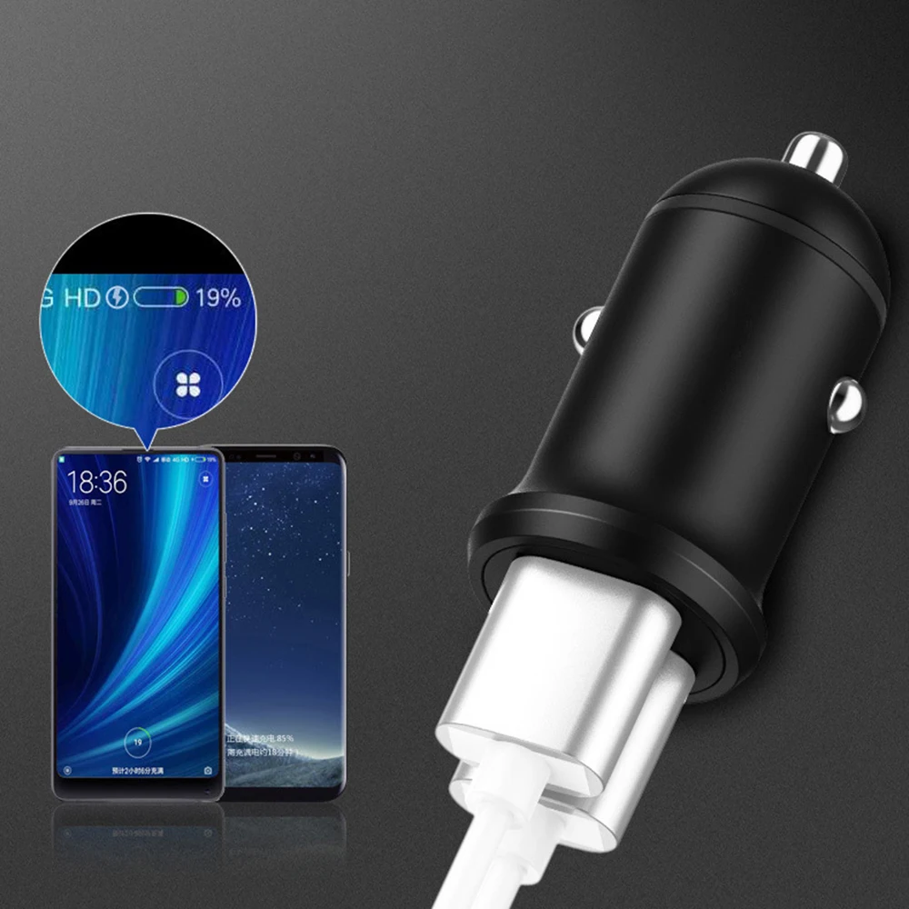 Мини двойной Переходник USB для зарядки в машине светодиодный светильник 5 В