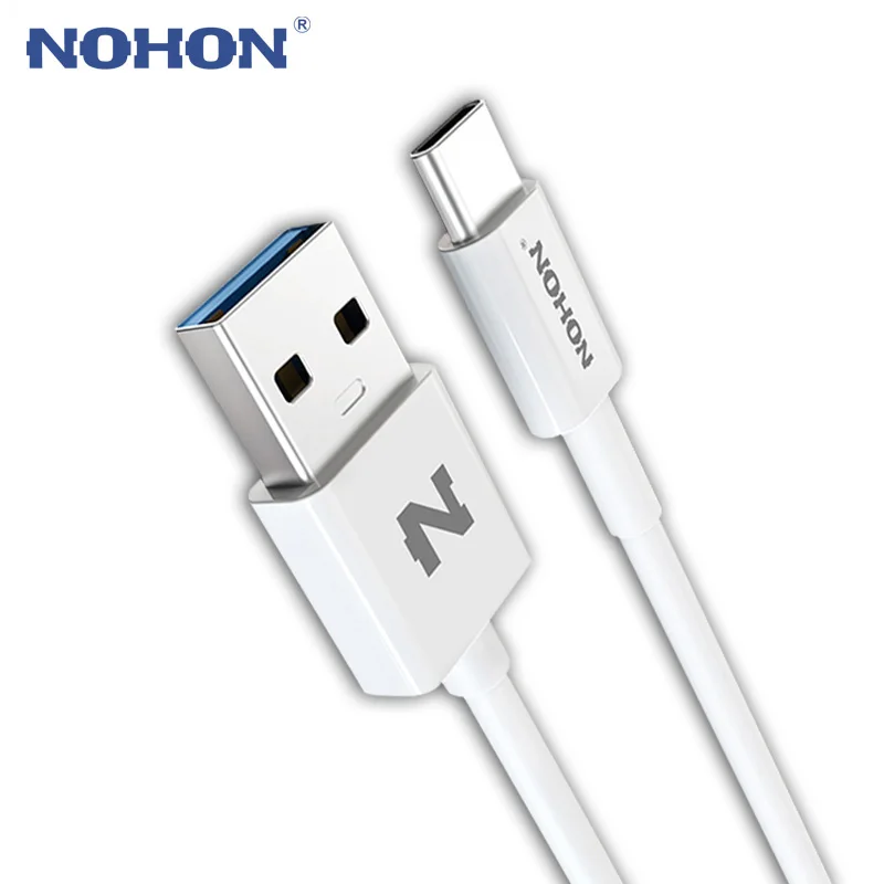 NOHON USB 3 0 2 type C кабель для Macbook Xiaomi Nokia Oneplus Letv Zuk1 Android телефонов 3A 2.4A быстрой