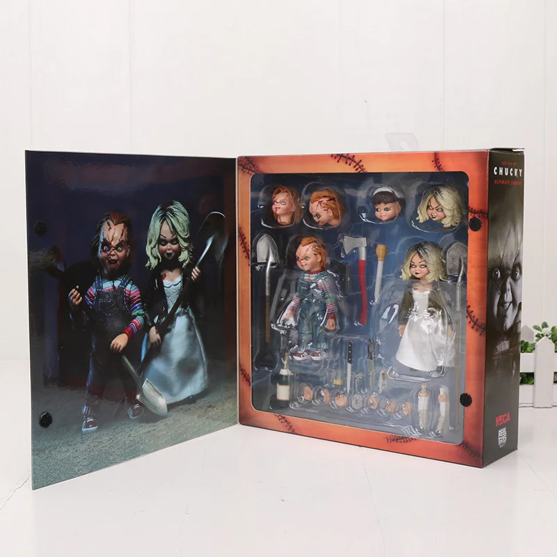 in box NECA ужас Невеста Чаки фигурки конечная Чаки и Тиффани детские игры фильм Чаки ПВХ фигурка кукла коллекция подарок - Цвет: in box