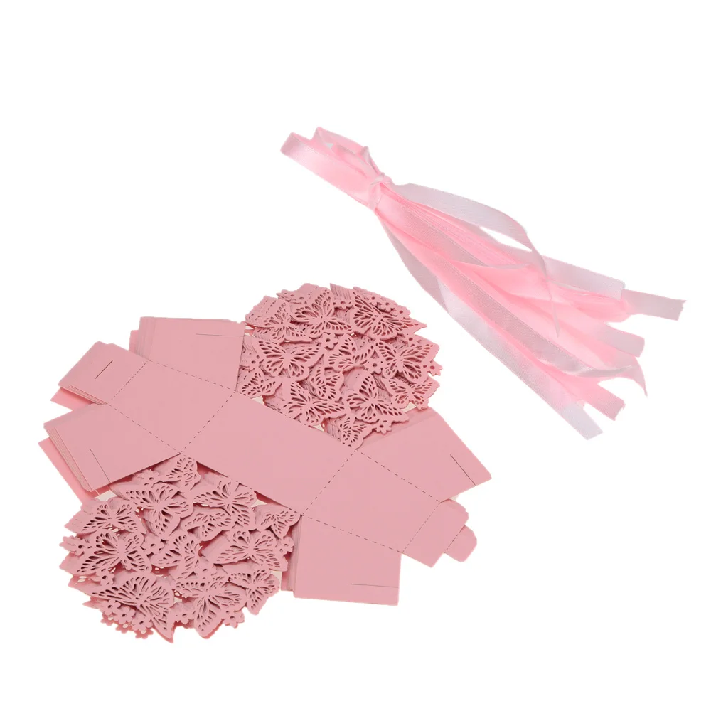 100 шт./компл. романтическая Подарочная коробка с бабочкой для украшения свадьбы DIY