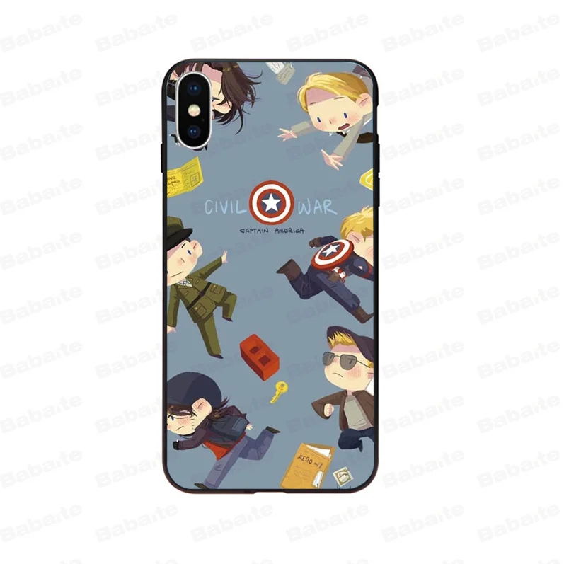 Babaite Marvel Новое поступление черный чехол для мобильного телефона Apple iPhone 8 7 6 6S Plus X XS