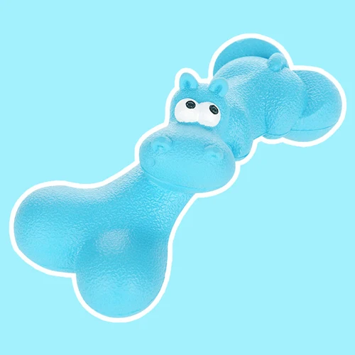hippo blue HOOPET Домашние животные товары для животных, собак резина для жевания игрушка смешная Интерактивная - Цвет: hippo blue