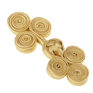 Gold Fistyle 10 комплектов, разные цвета, китайская лягушка, узел, застежка на пуговицы, застежка для рукоделия, шитье, повседневные пальто, одежда для чонсам - Цвет: Gold