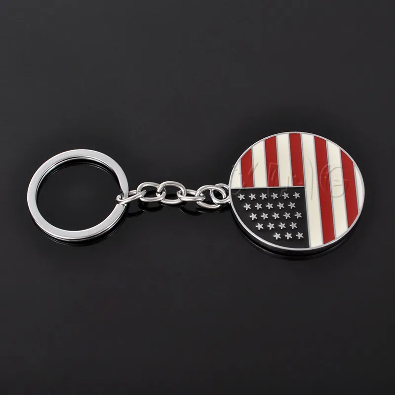 Автомобильный брелок для ключей США американский флаг автомобильных держатель