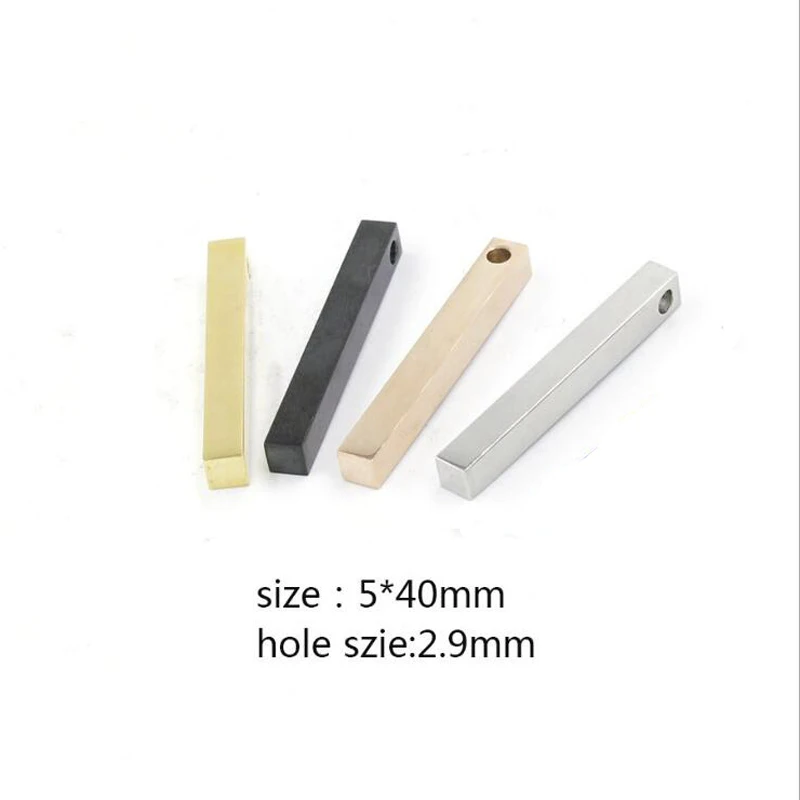 Fnixtar 20pcs/lot 5*40mm Stainless Steel Stamping Bar Blank Long Square Pendant Charms DIY Jewelry Making Pendants | Украшения и