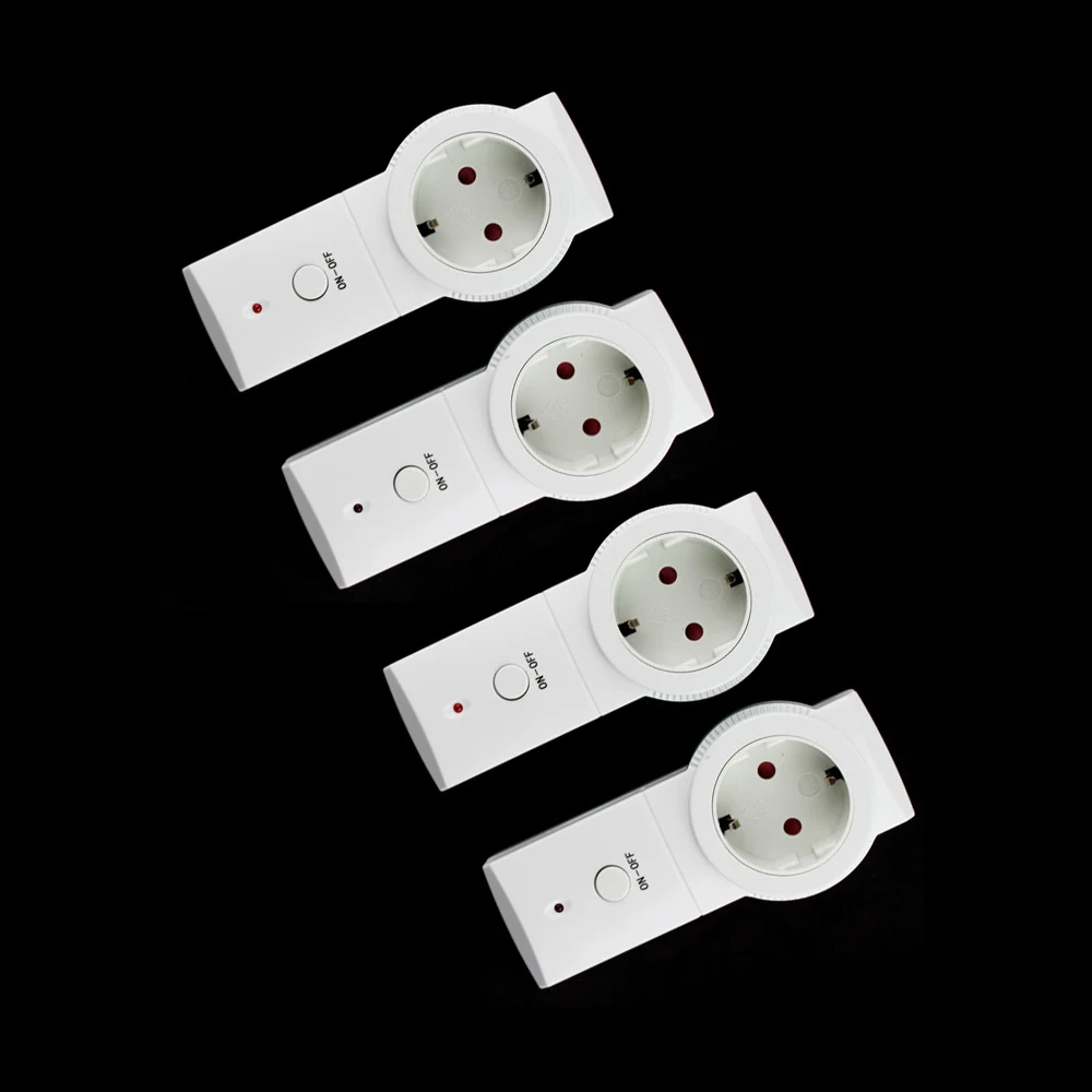 2015 New EU Plug Energy Saving Remote Control Socket Power Outlet Switch Set 4 Wireless Plugs with Electronic |