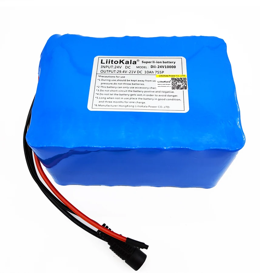 

Liitokala 24V Lithium battery pack 24V 10ah lithium battery large capacity ion battery 15A discharge 7S bms 300W power