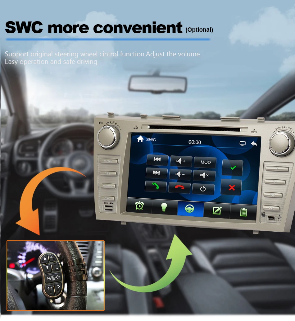 Eunavi 8 дюймов 2 din Автомобильный dvd-плеер gps навигация авто радио для Toyota Camry 2007 2008 2009 2010 2011 Автомобильный ПК стерео головное устройство
