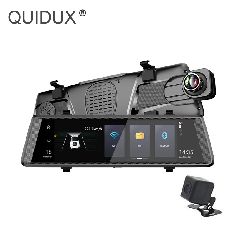 QUIDUX 10 &quotips 3g Автомобильный видеорегистратор Зеркало 1080P Android gps навигация Авто