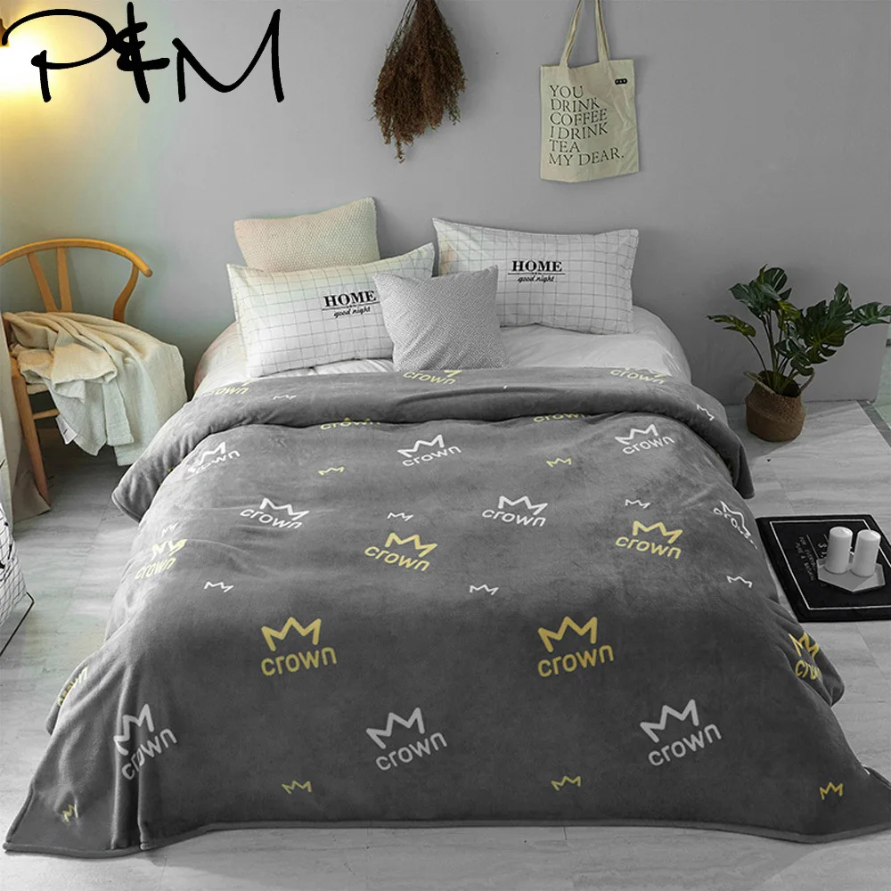 Многофункциональное покрывало для папы и мимы с принтом короны на осень