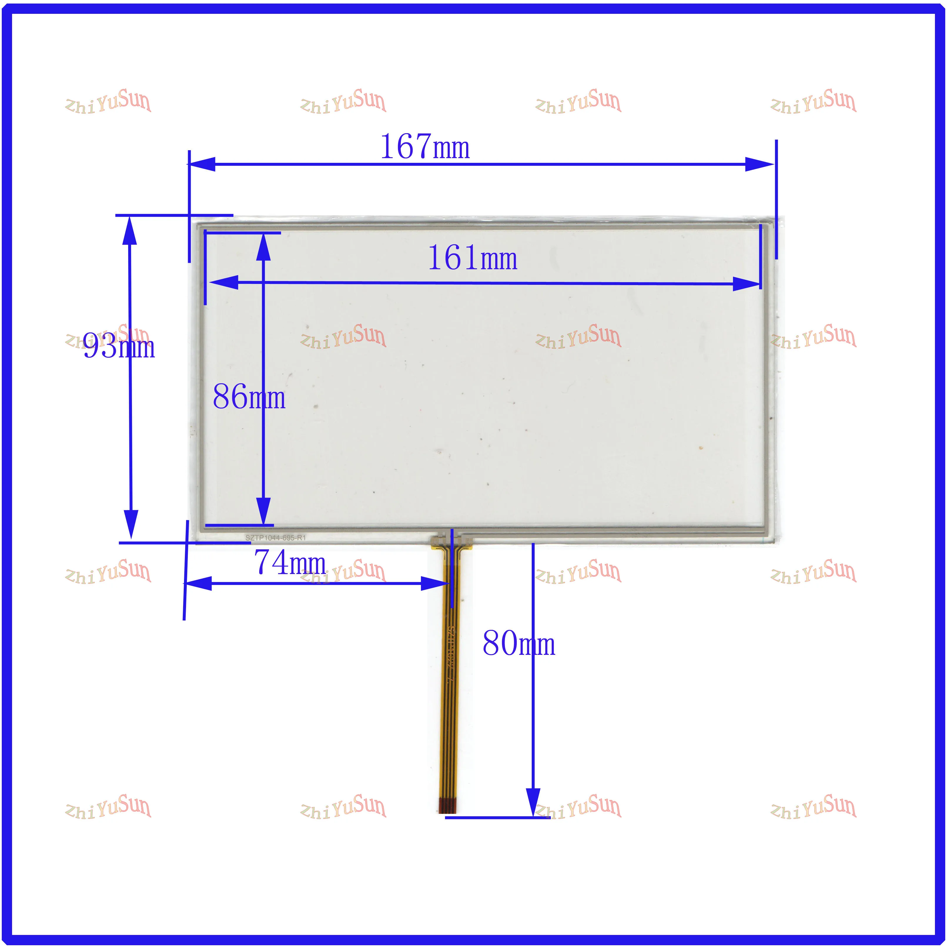 ZhiYuSun SZXY for JVC KW-AV70 compatible 7inch Touch Screen glass 4 lines resistive USB touch panel overlay kit TOUCH SCREEN