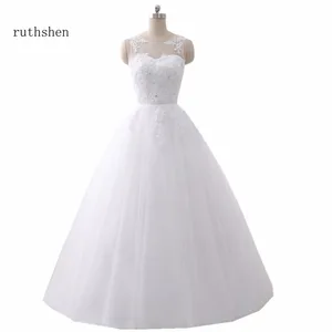 Ruthshen 2020 Новый Свадебные и Бальные платья дешевые в наличии настоящая фотография Vestidos Boda кружевными аппликациями кристаллами Vestido De Noiva