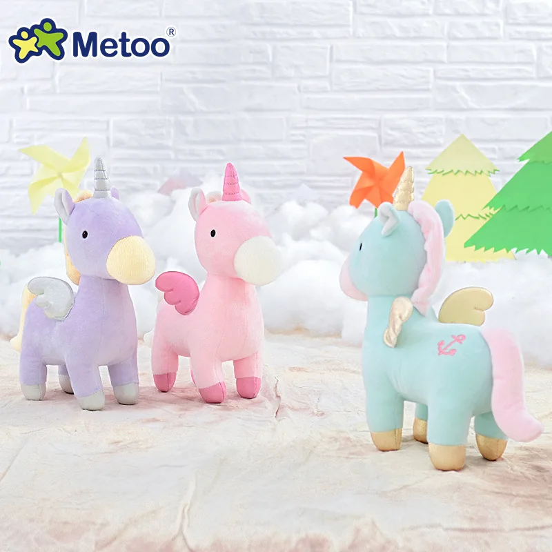 Kawaii милые плюшевые единорог игрушки мягкие животных лошадка с куклой для малышей