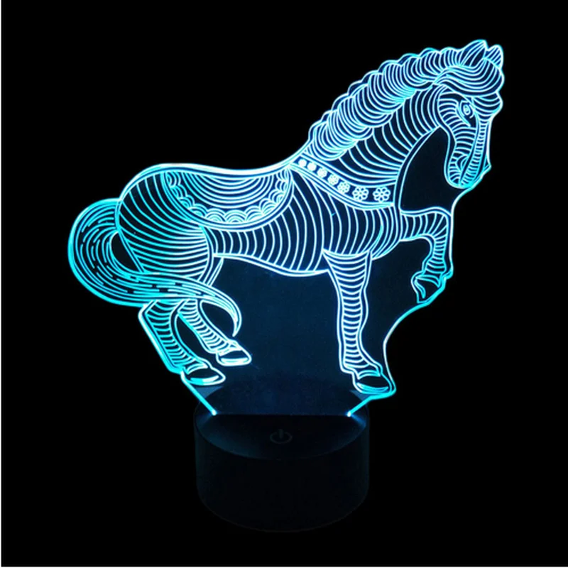 3D Красочный светодиодный ночник 7 видов цветов Изменение USB сенсорный