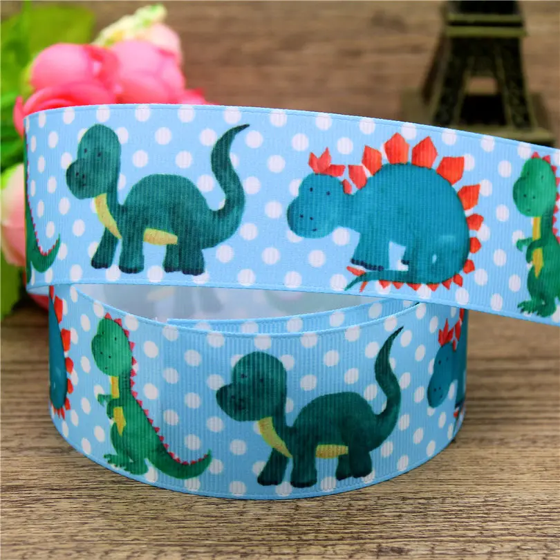 DUWES 1 5 ''Бесплатная доставка Животные dinasour бабочка печатная корсажная лента