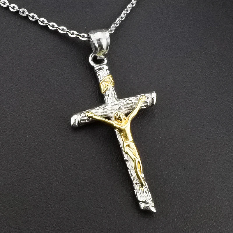 AMUMIU 2017 Подвеска из нержавеющей стали с крестом Иисуса для мужчин и женщин