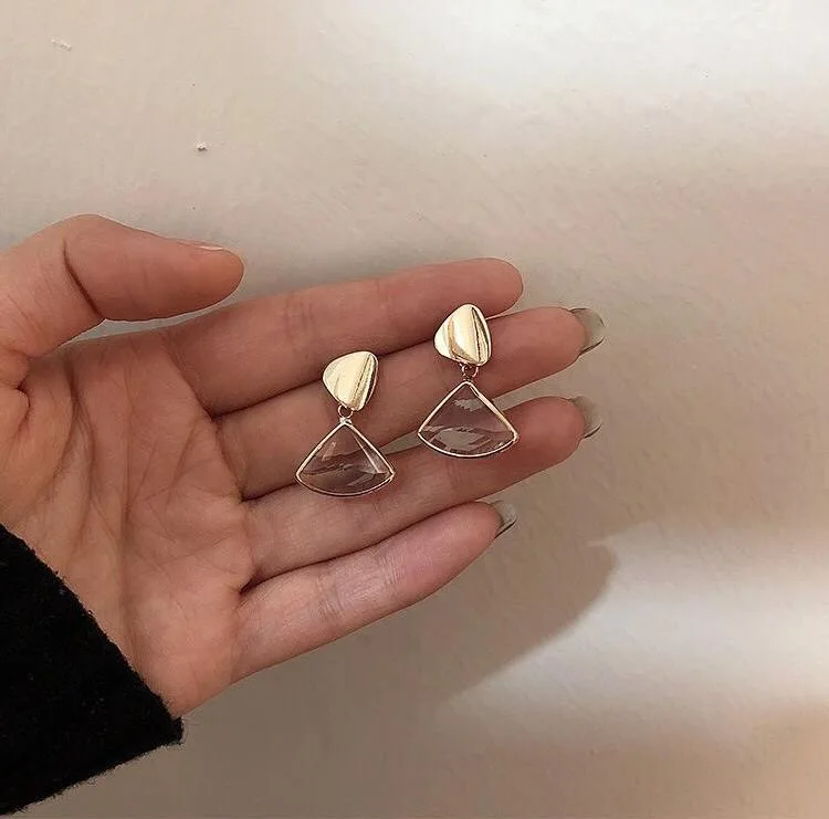 HUANZHI 2019 New Crystal Secto rGeometric Unique Transparent Korea Elegant Drop Earrings for Women Party Travel Girls Gift | Украшения и