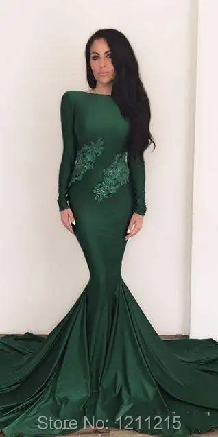 2016 зеленое длинное вечернее платье с аппликацией глубоким вырезом на спине