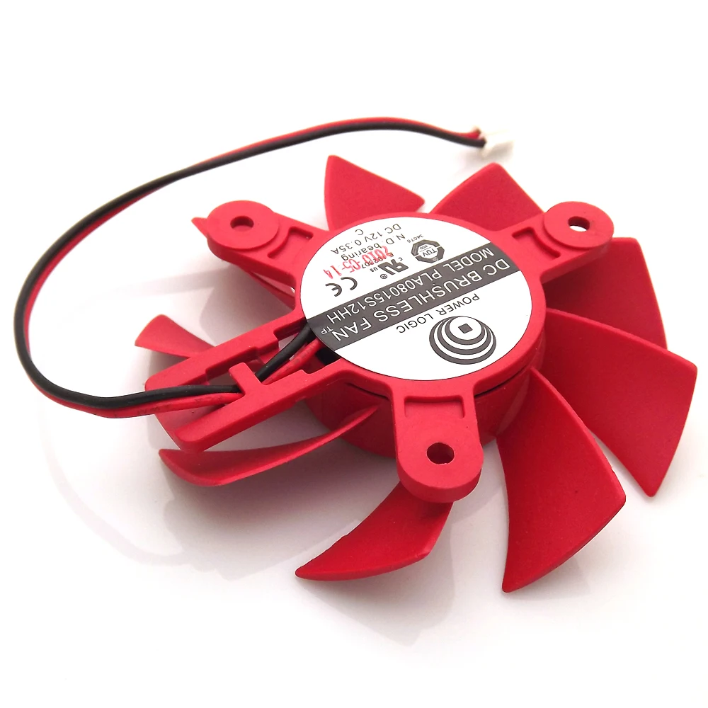Вентилятор для видеокарты 2 провода 2pin PLA08015S12HH 12 В 0 35a 75 мм 47x47x47 XFX HD5750|75mm fan|fan 75mmcooling