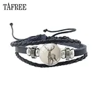 Винтажный кожаный браслет TAFREE в виде животного, оленя, стеклянный слон, леопард, панда, рандомные браслеты в стиле панк, ювелирные изделия A488