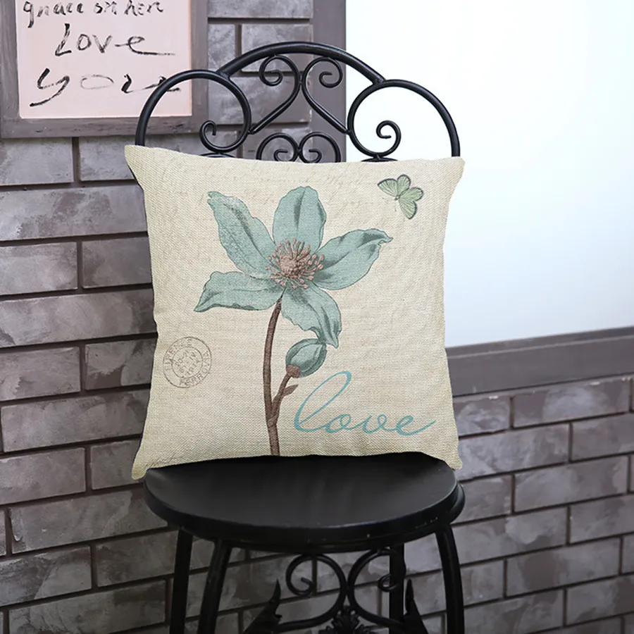 Элегантный цветок Подушка Наволочка винтажная картина 4 шт комбинация украшение