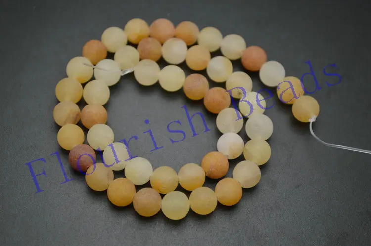 

8mm Natural Matte Yellow Honey Stone Round Loose Beads