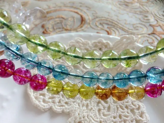 

8 мм 48 шт. Природный камень цвет Кристалл кварц свободный фотоаксессуары