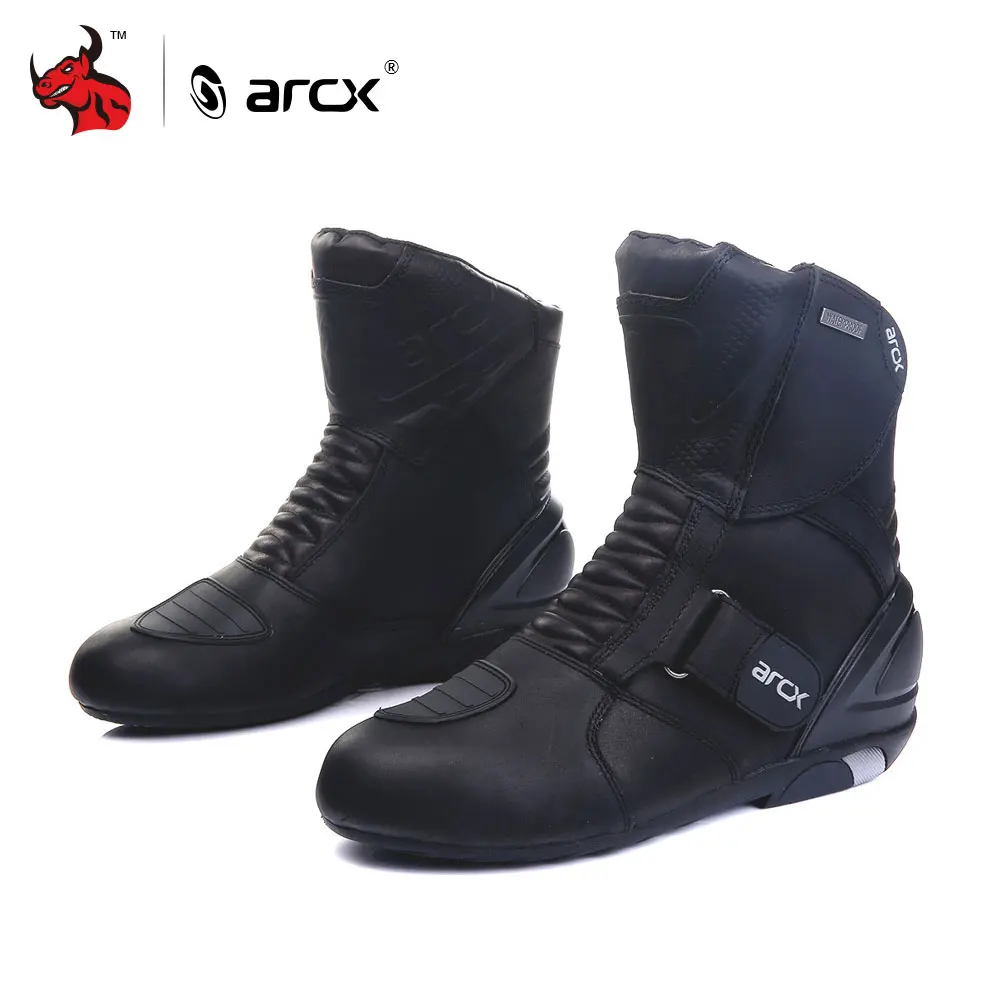 ARCX мужские мотоциклетные ботинки из натуральной коровьей кожи