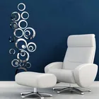 Акриловая зеркальная поверхность в горошек, 24 шт.компл., круглая настенная наклейка, домашний декор, украшение для гостиной, спальни, постер, круглая художественная роспись