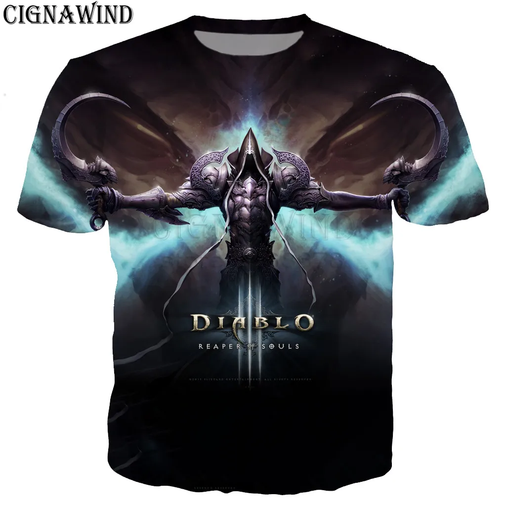 Новинка, футболка в стиле Харадзюку для мужчин/женщин,, игра Diablo 3 Reaper of Soul, футболки с 3D принтом, Повседневная футболка в стиле хип-хоп, уличная одежда, топы - Цвет: 10