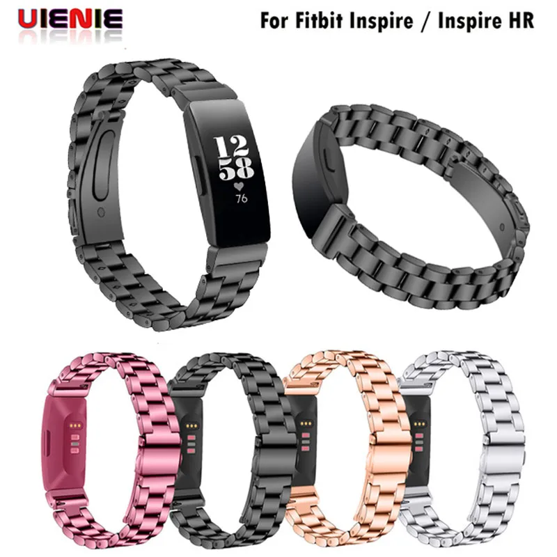 Черные Аксессуары для умных часов для Fitbit Inspire HR, сменный ремешок из нержавеющей стали, браслет, ремень для Fitbit Inspire lady