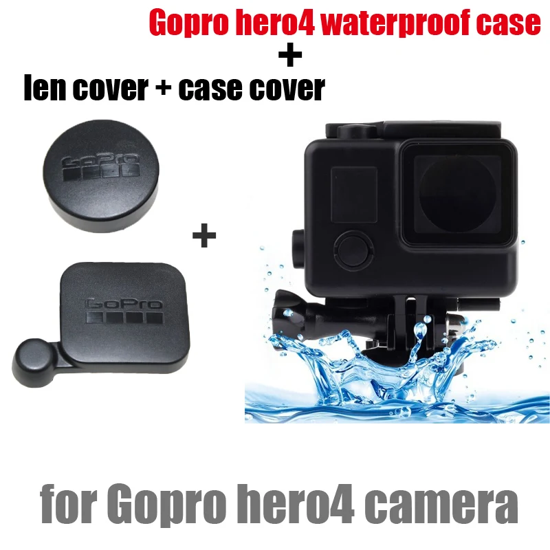 Gopro Аксессуары go pro hero 4 лен крышка + чехол водонепроницаемый Футляр жилищного для
