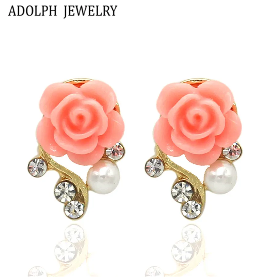 Женские серьги гвоздики в виде цветка ADOLPH модные аксессуары из смолы Ювелирное