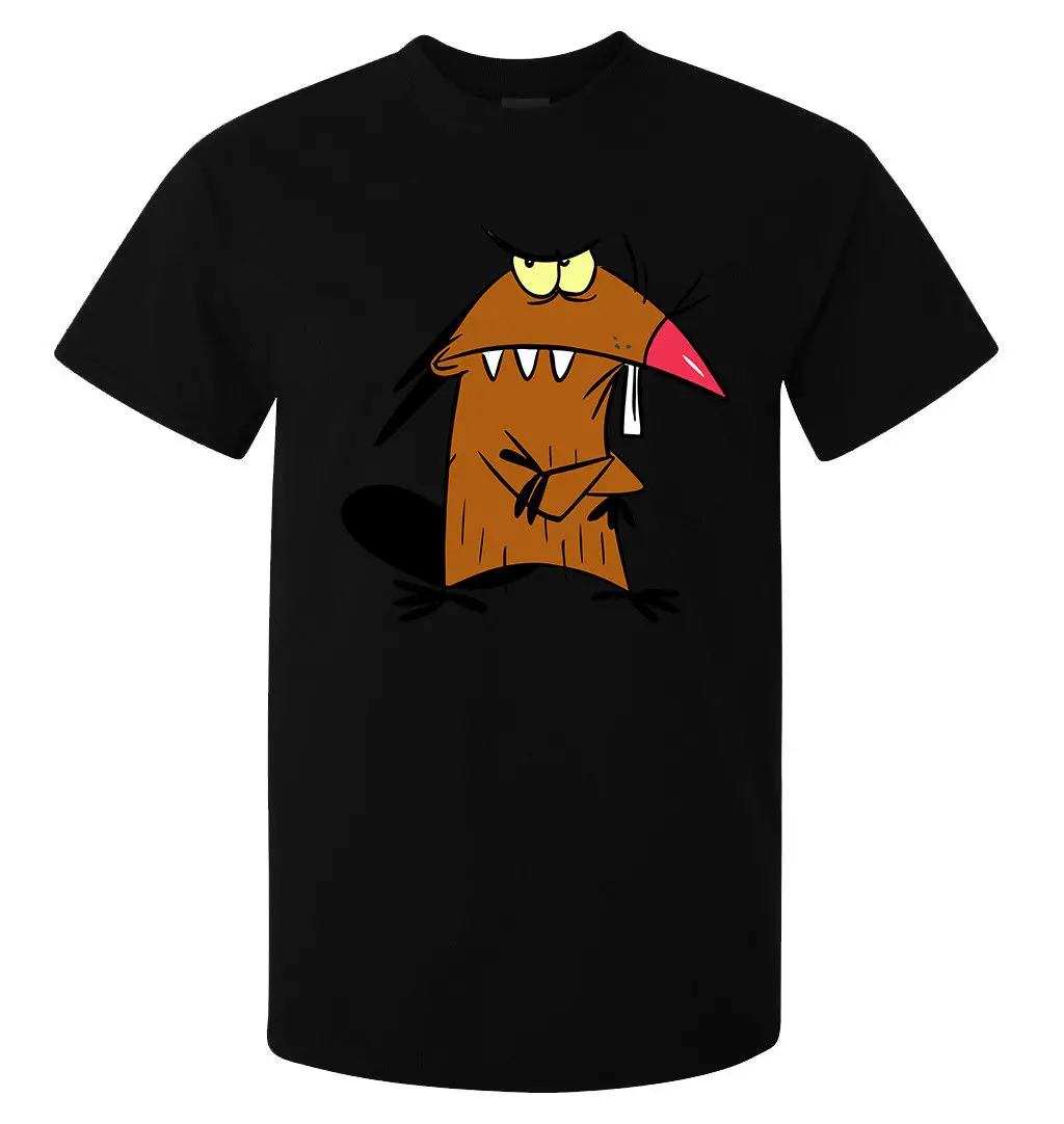 Angry Beavers Daggett Dag мультфильм искусство Мужская (женская в наличии) футболка Черная